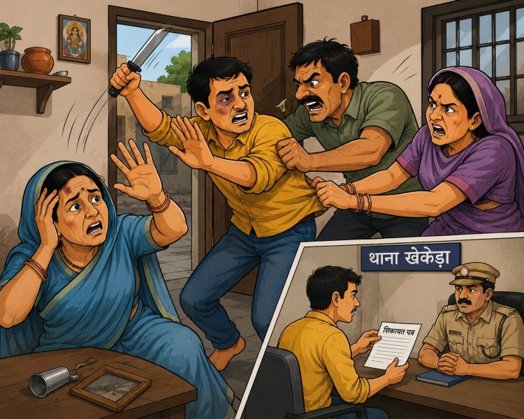 घर में घुसकर युवक और उसकी मां पर हमला, चाकू से वार की कोशिश से मचा हड़कंप