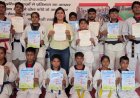 मेधावी ताइक्वांडो खिलाड़ियों का सम्मान, प्रमाणपत्र पाकर खिले चेहरे