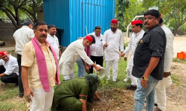 सेक्टर 35 में सपा कार्यकर्ताओं ने किया पौधारोपण कार्यक्रम
