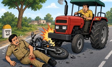 ट्रैक्टर की टक्कर से जेल वार्डर गंभीर घायल, चालक के खिलाफ मुकदमा