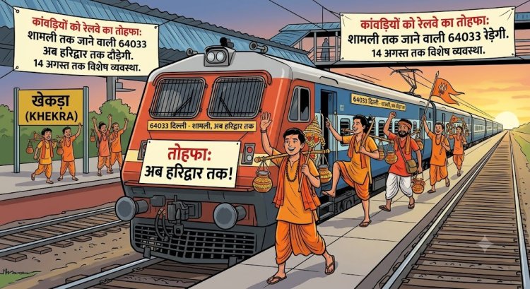 कांवड़ियों को रेलवे का तोहफा: शामली तक जाने वाली 64033 अब हरिद्वार तक दौड़ेगी