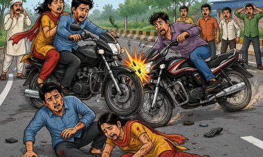 रटौल से दवा लेकर लौट रहे दंपती को तेज रफ्तार बाइक ने रौंदा, दिल्ली रेफर