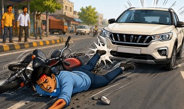 अज्ञात वाहन की टक्कर से फैक्ट्रीकर्मी गंभीर घायल