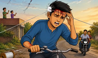 चाइनीज मांजे ने युवक का माथा काटा, प्रशासन से कार्रवाई की मांग