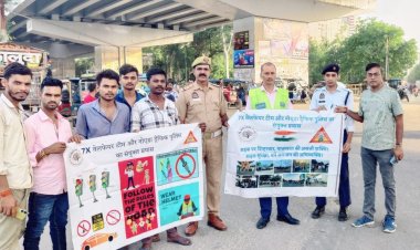 सेक्टर 49 में यातायात पुलिस और सेवन एक्स वेलफेयर टीम ने चलाया जागरूकता अभियान