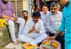 रामलीला मंचन से पहले गांधी प्याऊ पर स्थापित हुआ रामध्वज