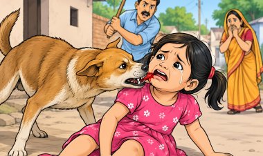 घर के बाहर खेल रही पांच वर्षीय बालिका को कुत्ते ने काटकर किया घायल