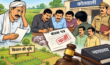 फर्जी बंधक पत्र बनवाकर किसान की जमीन हड़पने का आरोप