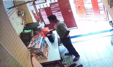 वसुंधरा में घर से गैस सिलेंडर और टूल किट चोरी, CCTV में कैद हुआ चोर