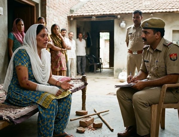 घर में घुसकर महिला से मारपीट, जान से मारने की धमकी का आरोप