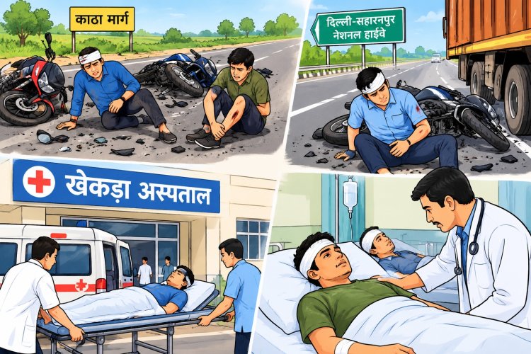 सड़क हादसों में तीन युवक घायल, अस्पताल में कराया उपचार