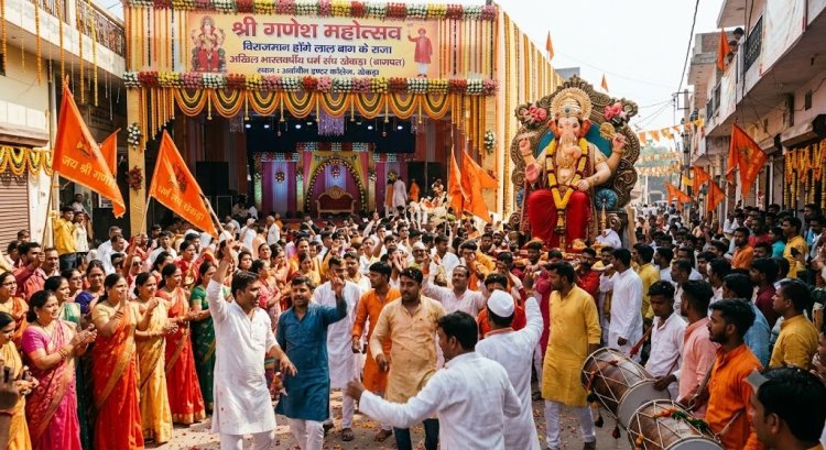 धर्म संघ के पांडाल में विराजेंगे लालबाग के राजा
