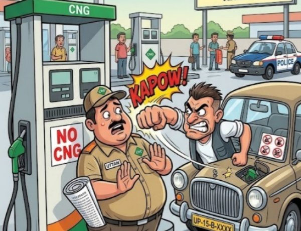 सीएनजी भरवाने के विवाद में कर्मी से मारपीट, जान से मारने की धमकी