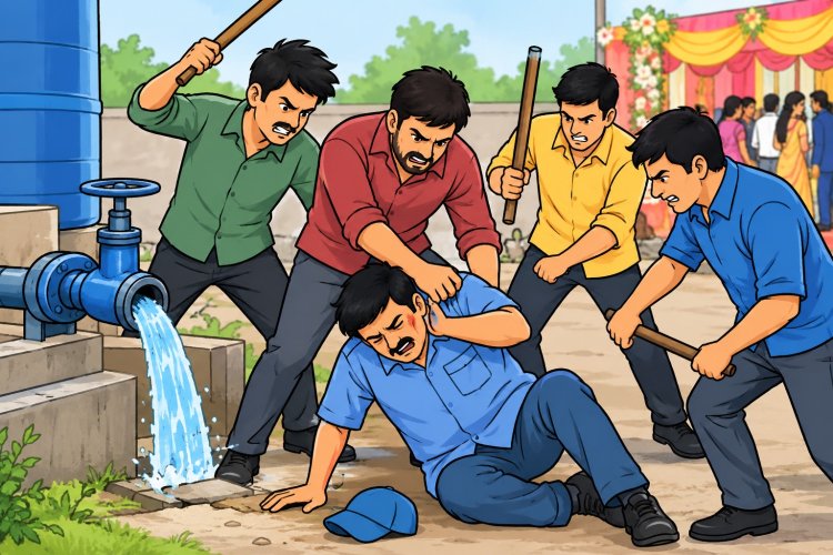 पानी नहीं पहुंचने पर नलकूप ऑपरेटर की डंडों से पिटाई, चार पर आरोप