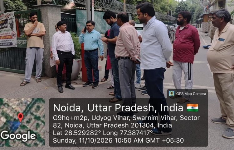 उद्योग विहार सोसायटी में प्राधिकरण के जीएम ने किया दौरा