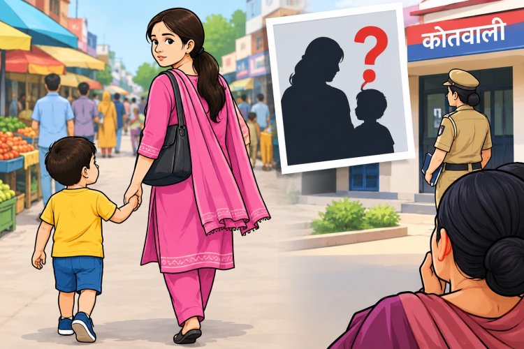 तीन साल के बेटे के साथ बाजार जाने निकली विवाहिता लापता