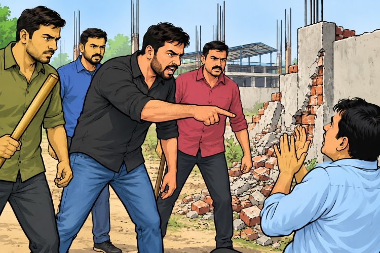 प्लाट की चारदीवारी क्षतिग्रस्त करने और धमकी देने में चार पर मुकदमा